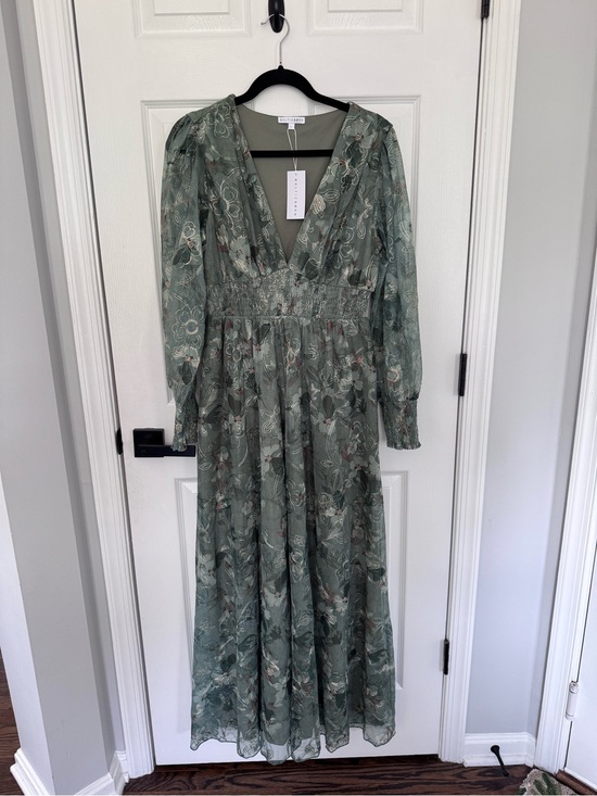 Baltic Born Dresses & Skirts - Baltic Born Sage Green Floral V-Neck Maxi Dress